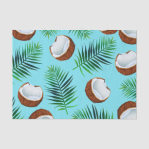 Papier Mousseline Noix de coco et copie tropicales de palmettes