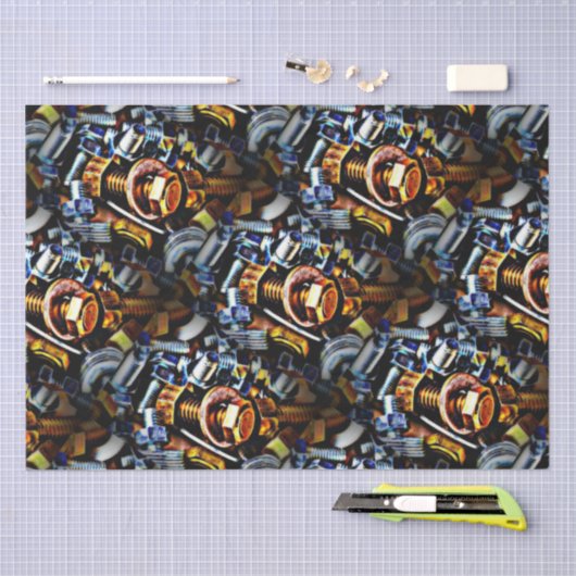 Papier Mousseline Noix et boulons Pop Art (Artisanat)