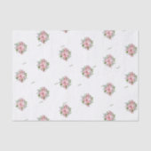 Papier Mousseline Nom, 3 feuilles de tissus, Motif rose Poinsettia (Recto)