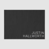 Papier Mousseline Nom blanc moderne en noir (Recto)