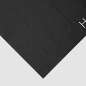 Papier Mousseline Nom blanc moderne en noir (Détail)