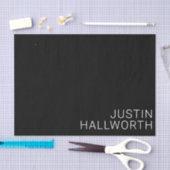 Papier Mousseline Nom blanc moderne en noir (Artisanat)