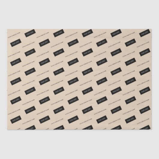 Papier Mousseline Nom commercial moderne Logo Emballage Beige (Recto)