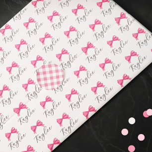 Papier Mousseline Nom de la mâchoire rose fille dans le Motif de scr