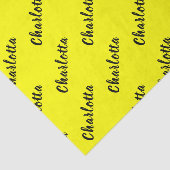 Papier Mousseline Nom de personnalisation noir | Couleur jaune néon (Détail)