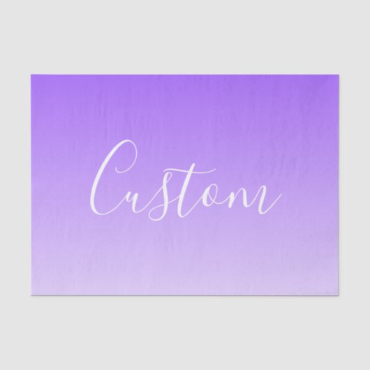 Papier Mousseline Nom de script cursif & ombre violet clair modifiab (Recto)