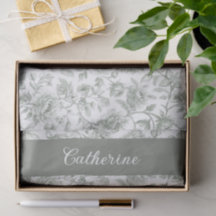 Nom de toile florale verte sauge vintage