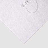Papier Mousseline Nom élégant Monogramme | Blanc et gris (Détail)