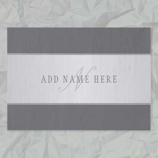 Papier Mousseline Nom élégant & Monogramme Lettrage (ou autre texte)