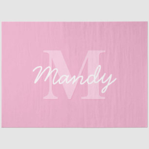 Papier Mousseline Nom et monogramme curieux à l'air mignon Rose