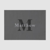 Papier Mousseline Nom et monogramme | Dark Gray (Recto)