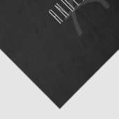 Papier Mousseline Nom et monogramme élégants modernes | Gris foncé e (Détail)