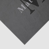 Papier Mousseline Nom et monogramme | Gris foncé (Détail)