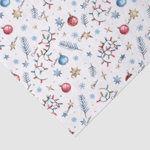 Papier Mousseline Nom, lumières ornements étoiles Noël fantaisiste