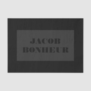 Papier Mousseline Nom moderne professionnel   Gris foncé et noir