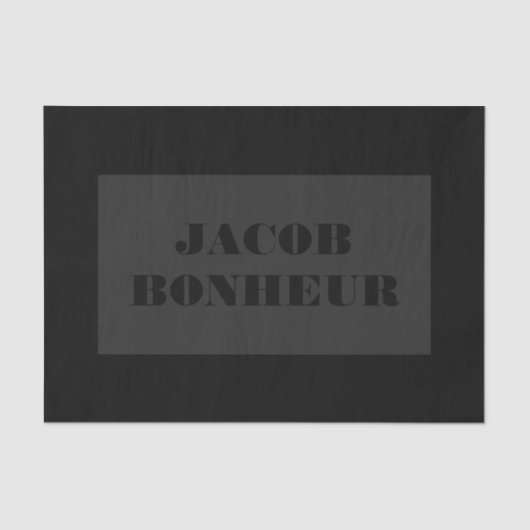 Papier Mousseline Nom moderne professionnel | Gris foncé et noir (Recto)