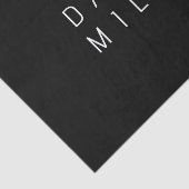 Papier Mousseline Nom modifiable minimaliste moderne | Noir & Blanc (Détail)