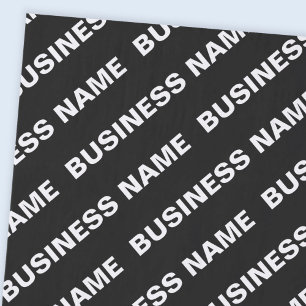 Papier Mousseline Nom modifiable répété en gras Blanc noir simple