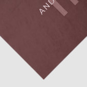 Papier Mousseline Nom Monogrammé Moderne | Rouge Marron (Détail)