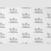 Papier Mousseline Nom monographique moderne noir et blanc (Recto)