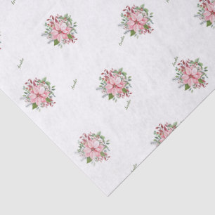 Papier Mousseline Nom, motif de bouquet de poinsettia rose clair
