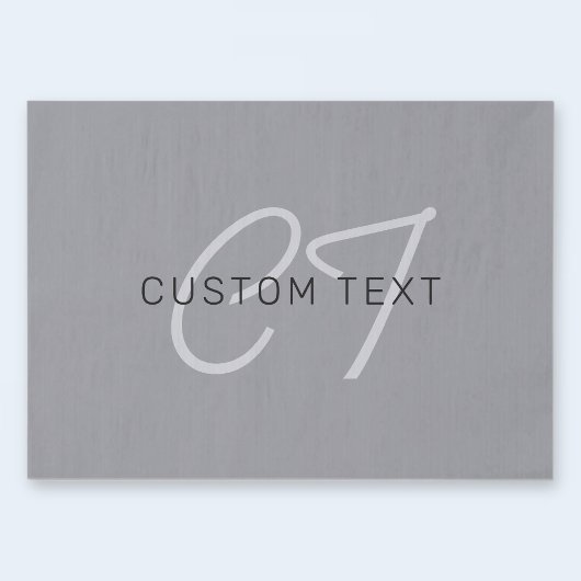 Papier Mousseline Nom ou salutation modifiable | Gris noir et foncé