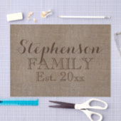 Papier Mousseline Nom personnalisé Burlap Rustique Print (Artisanat)