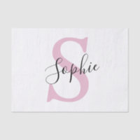Nom personnalisé moderne Monogramme rose