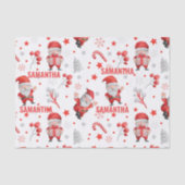 Papier Mousseline Nom personnalisé Noël Père Noël Motif (Recto)