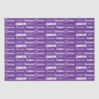 Nom personnalisé violet Police Collage Typographie