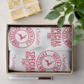 Papier Mousseline Nom rouge et blanc classique du pôle Nord (Cadeau)