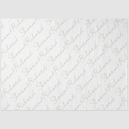 Papier Mousseline Noms dans le mariage de calligraphie de script ver (Recto)