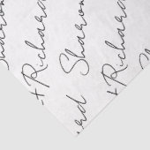 Papier Mousseline Noms en noir, blanc mariage de calligraphie (Détail)