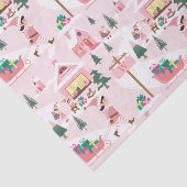 Papier Mousseline North Pole Elf Workshop Santa Claus Pink Village (Détail)