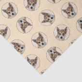 Papier Mousseline Norvégien Lundehund Peinture Original Chien Art (Détail)