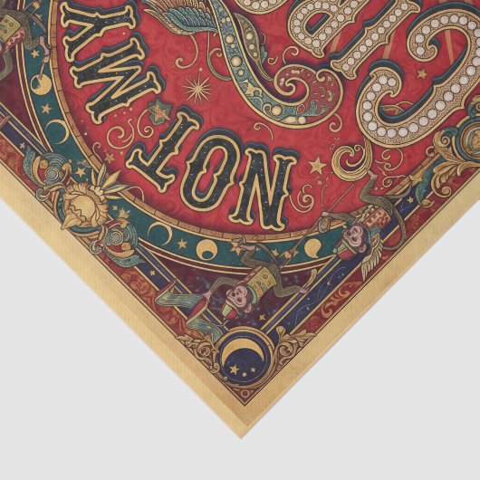 Papier Mousseline Not My Circus! Ringmaster Red and Gold (Détail)