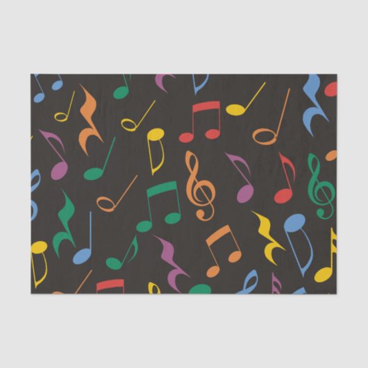 Papier Mousseline Notes colorées de musique (Recto)