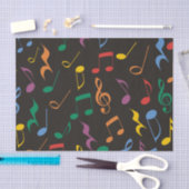 Papier Mousseline Notes colorées de musique (Artisanat)