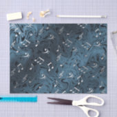 Papier Mousseline notes de musique argentée élégantes en bleu (Artisanat)