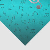 Papier Mousseline notes de musique argentées (Détail)