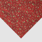 Papier Mousseline Notes de musique de Noël rouge et or Motif (Détail)