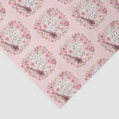 Papier Mousseline Notes de musique et Fleurs style rétro Motif (Détail)