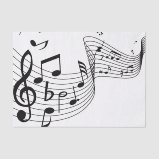 Papier Mousseline Notes de musique fantaisie (Recto)