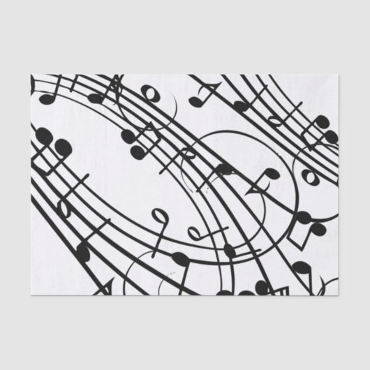 Papier Mousseline Notes de musique fantaisiste (Recto)