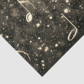 Papier Mousseline Notes de musique Gold Black Decoupage (Détail)