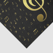 Papier Mousseline notes de musique or (Détail)