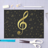 Papier Mousseline notes de musique or (Artisanat)