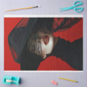 Papier Mousseline Notes de musique Red Black Women Découpage (Artisanat)