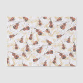 Papier Mousseline Notes de musique Violons et Gold Staves Rubans (Recto)