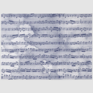 Papier Mousseline Notes musicales aquarelle